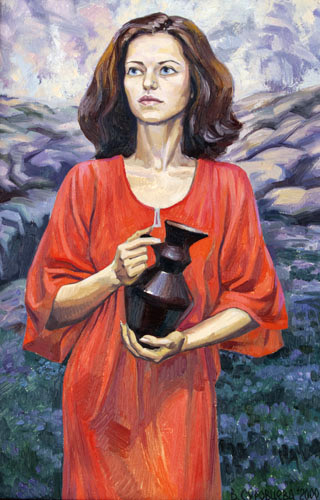 Девушка с кувшином. 2000, холст, масло, 60×40